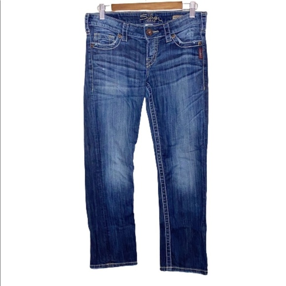 Silver Jeans Santorini Capri Length Dark Wash Jean - Picture 1 of 12